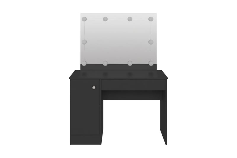 Sminkbord med LED-belysning 110x55x145 cm MDF svart - Svart - Förvaring - Hylla - Hörnhylla