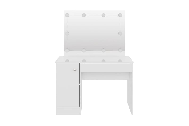 Sminkbord med LED-belysning 110x55x145 cm MDF vit - Vit - Möbler - Bord & matgrupper - Sminkbord & toalettbord - Sminkbord med lampor