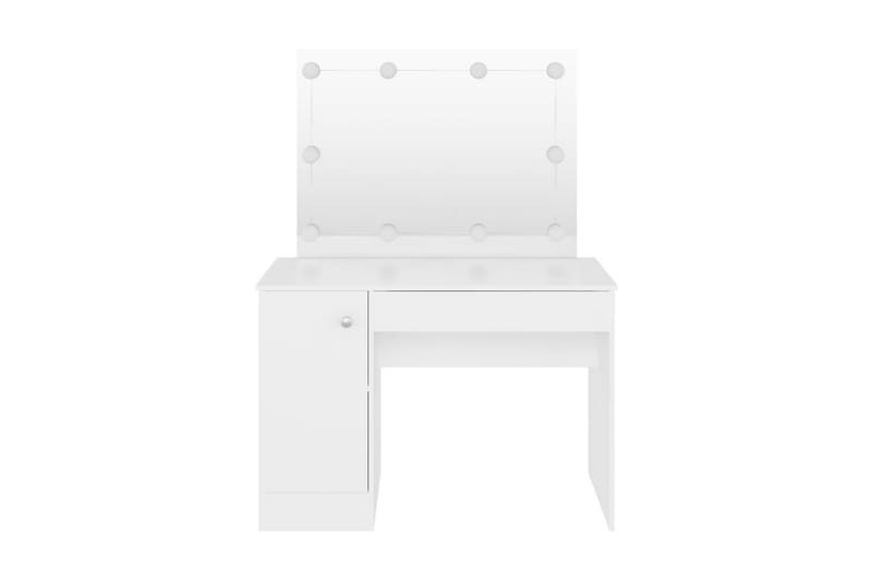 Sminkbord med LED-belysning 110x55x145 cm MDF vit - Vit - Möbler - Bord & matgrupper - Matbord & köksbord