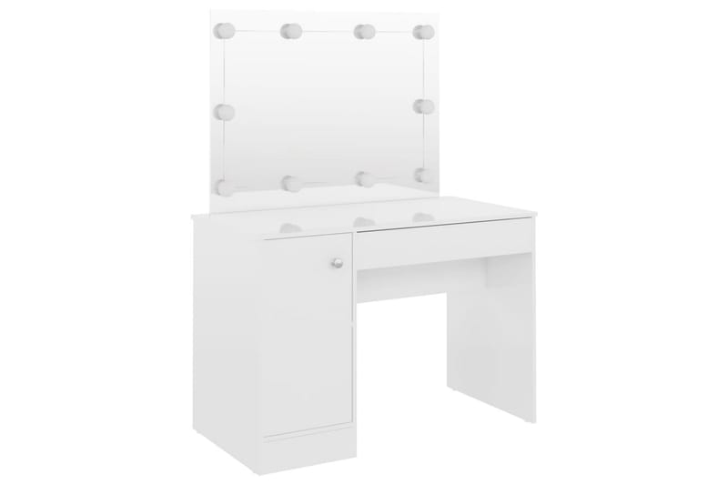 Sminkbord med LED-belysning 110x55x145 cm MDF vit - Vit - Möbler - Bord & matgrupper - Sminkbord & toalettbord