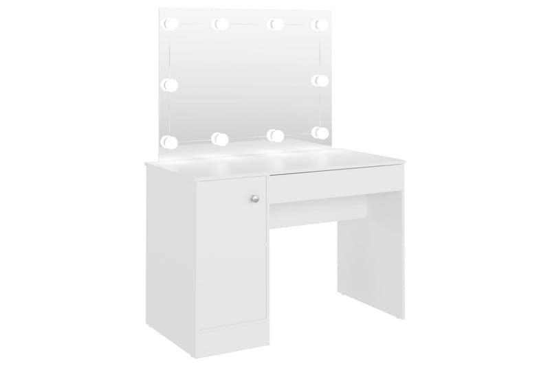 Sminkbord med LED-belysning 110x55x145 cm MDF vit - Vit - Möbler - Bord & matgrupper - Sminkbord & toalettbord