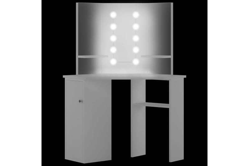 Sminkbord med LED-lampor hörn vit - Vit - Möbler - Bord & matgrupper - Sminkbord & toalettbord