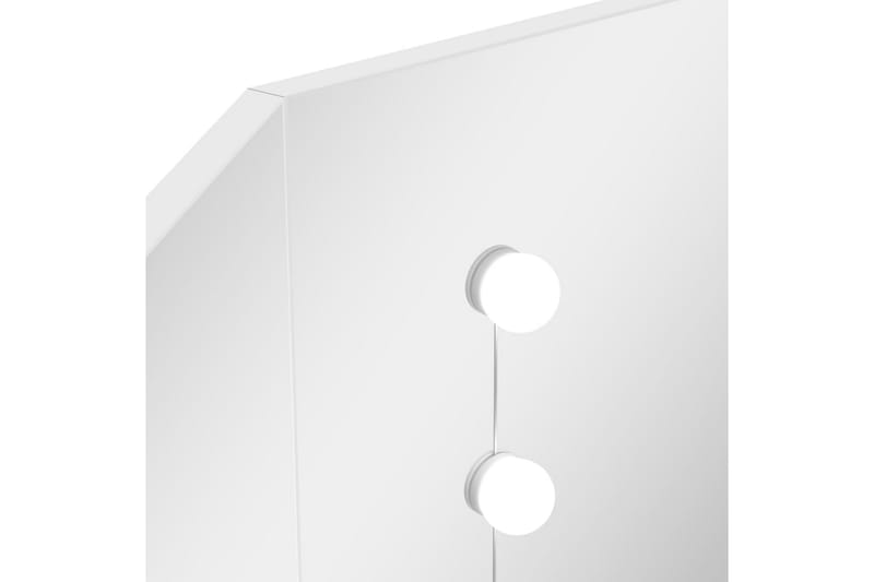 Sminkbord med LED-lampor hörn vit - Vit - Möbler - Bord & matgrupper - Sminkbord & toalettbord