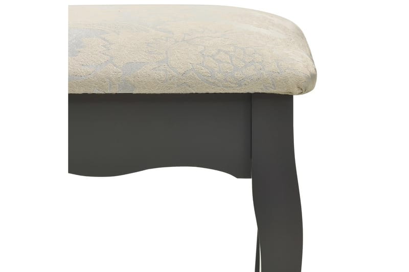 Sminkbord med pall grå 75x69x140 cm paulowniaträ - Grå - Möbler - Bord & matgrupper - Sminkbord & toalettbord