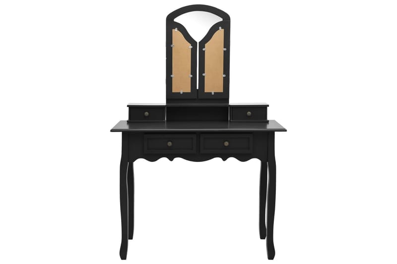 Sminkbord med pall svart 100x40x146 cm kejsarträ - Svart - Möbler - Bord & matgrupper - Sminkbord & toalettbord