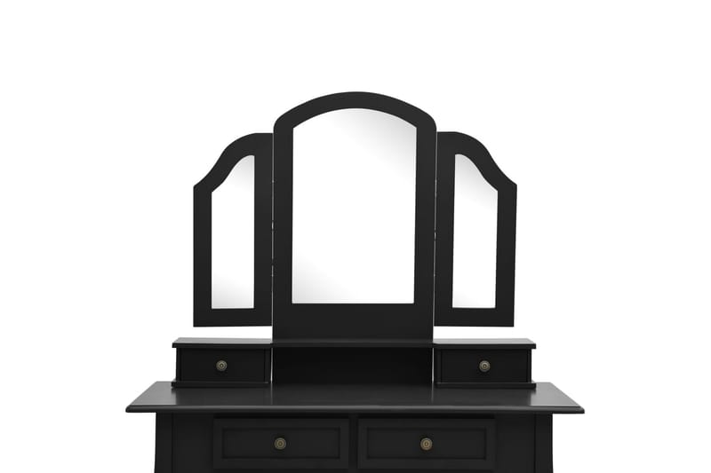 Sminkbord med pall svart 100x40x146 cm kejsarträ - Svart - Möbler - Bord & matgrupper - Sminkbord & toalettbord