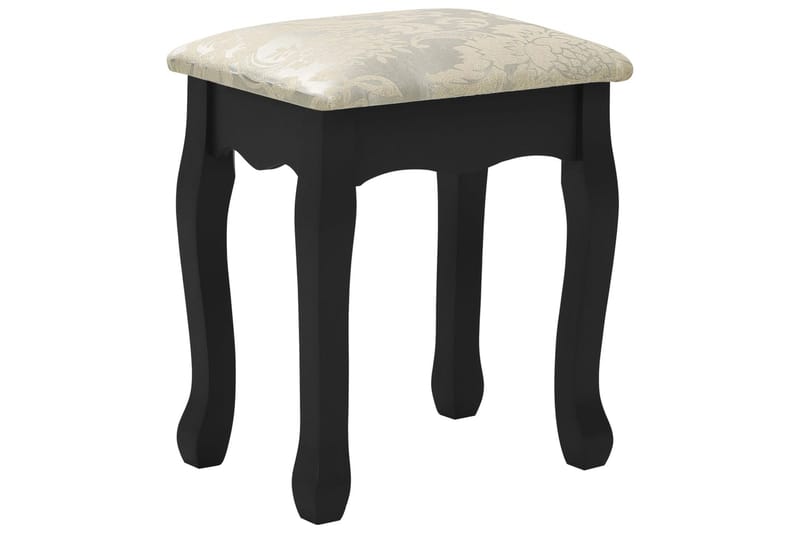 Sminkbord med pall svart 50x59x136 cm paulowniaträ - Svart - Möbler - Bord & matgrupper - Sminkbord & toalettbord