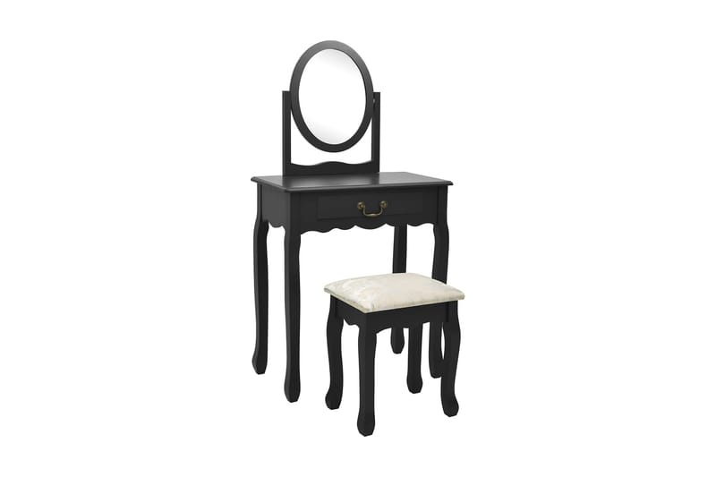 Sminkbord med pall svart 65x36x128 cm kejsarträ MDF - Svart - Möbler - Bord & matgrupper - Sminkbord & toalettbord