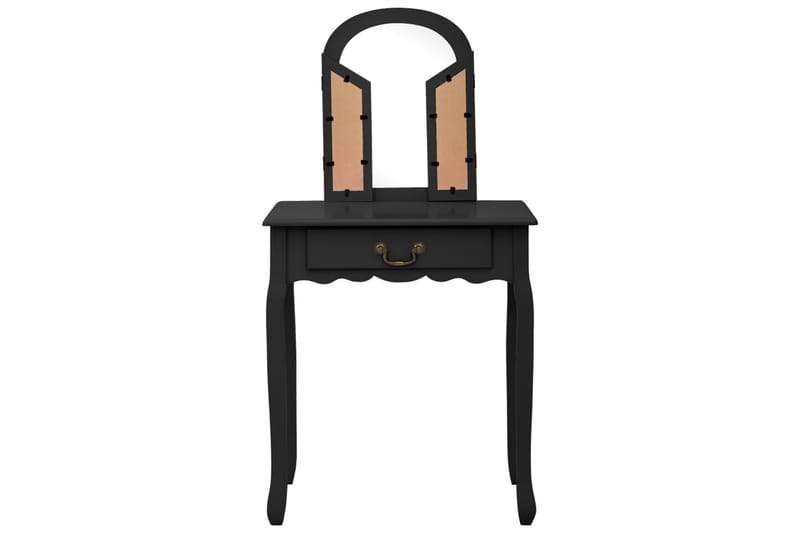 Sminkbord med pall svart 65x36x128 cm kejsarträ MDF - Svart - Möbler - Bord & matgrupper - Sminkbord & toalettbord