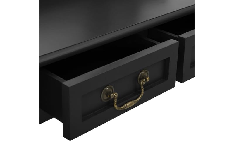 Sminkbord med pall svart 80x69x141 cm paulowniaträ - Svart - Möbler - Bord & matgrupper - Sminkbord & toalettbord