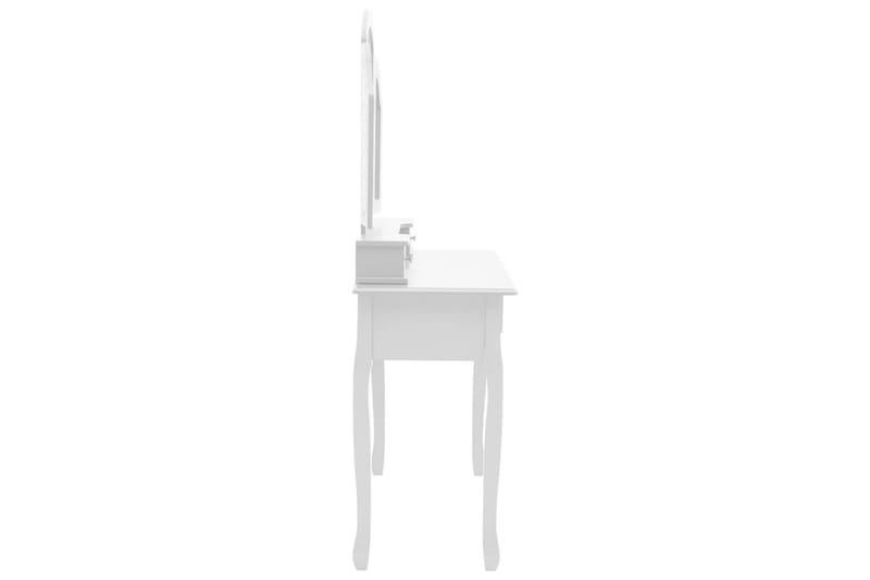 Sminkbord med pall vit 100x40x146 cm kejsarträ - Vit - Möbler - Bord & matgrupper - Sminkbord & toalettbord