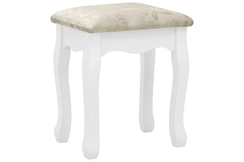 Sminkbord med pall vit 50x59x136 cm paulowniaträ - Vit - Möbler - Bord & matgrupper - Sminkbord & toalettbord