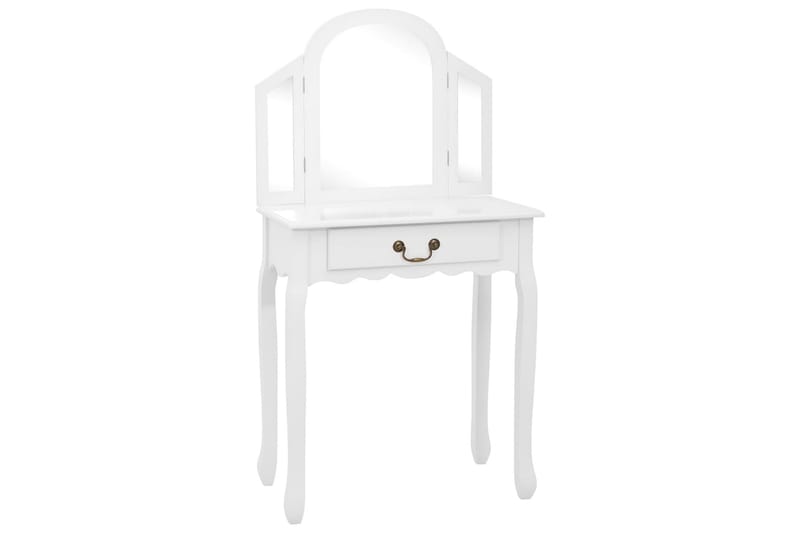 Sminkbord med pall vit 65x36x128 cm kejsarträ MDF - Vit - Möbler - Bord & matgrupper - Sminkbord & toalettbord