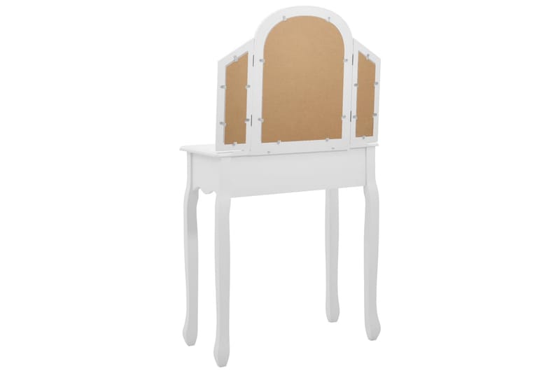 Sminkbord med pall vit 65x36x128 cm kejsarträ MDF - Vit - Möbler - Bord - Sminkbord & toalettbord