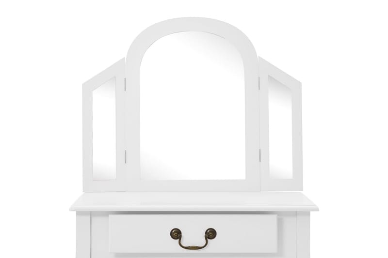 Sminkbord med pall vit 65x36x128 cm kejsarträ MDF - Vit - Möbler - Bord - Sminkbord & toalettbord