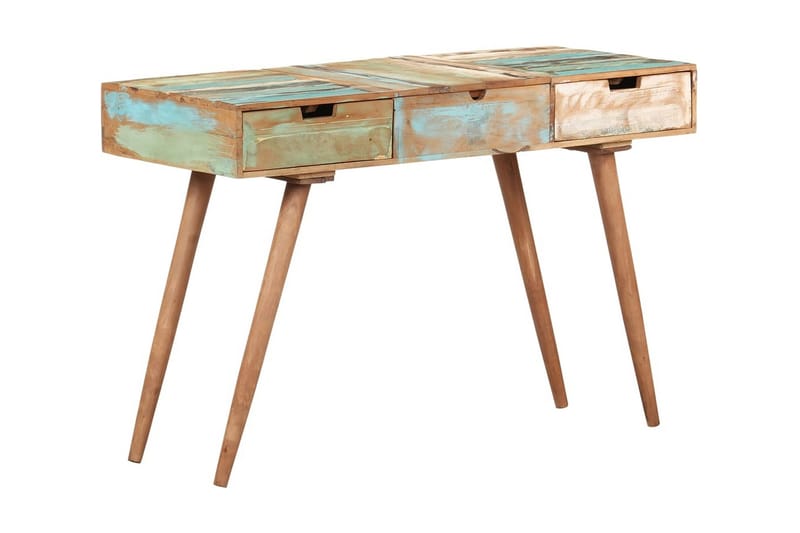 Sminkbord med spegel 112x45x76 cm massivt återvunnet trä - Brun - Möbler - Bord & matgrupper - Sminkbord & toalettbord