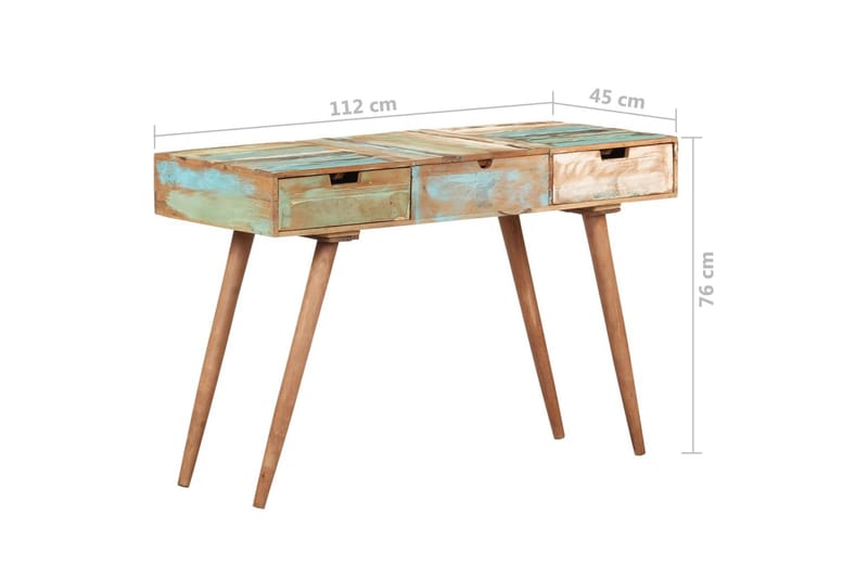 Sminkbord med spegel 112x45x76 cm massivt återvunnet trä - Brun - Möbler - Bord & matgrupper - Sminkbord & toalettbord