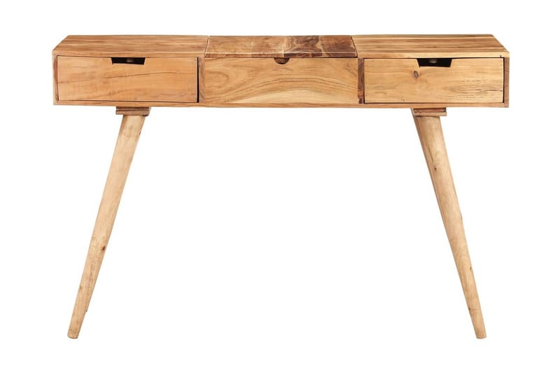 Sminkbord med spegel 112x45x76 cm massivt mangoträ - Brun - Möbler - Bord & matgrupper - Sminkbord & toalettbord