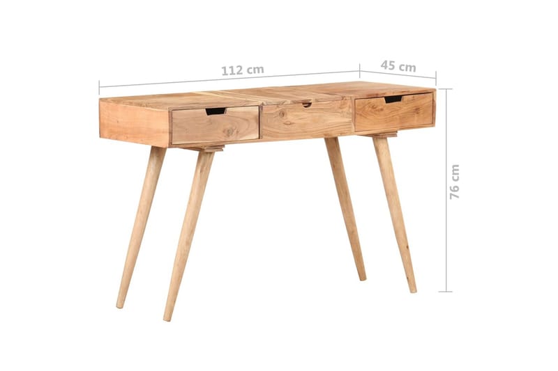 Sminkbord med spegel 112x45x76 cm massivt mangoträ - Brun - Möbler - Bord & matgrupper - Sminkbord & toalettbord