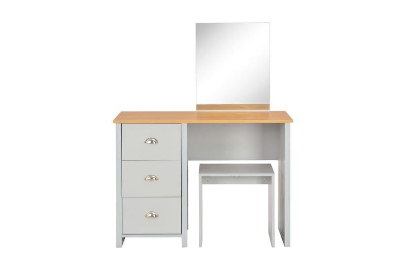 Sminkbord med spegel och pall grå 104x45x131 cm - Grå - Heminredning - Textilier - Sängkläder