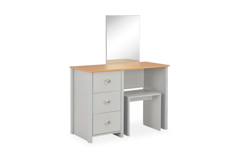 Sminkbord med spegel och pall grå 104x45x131 cm - Grå - Möbler - Bord & matgrupper - Sminkbord & toalettbord