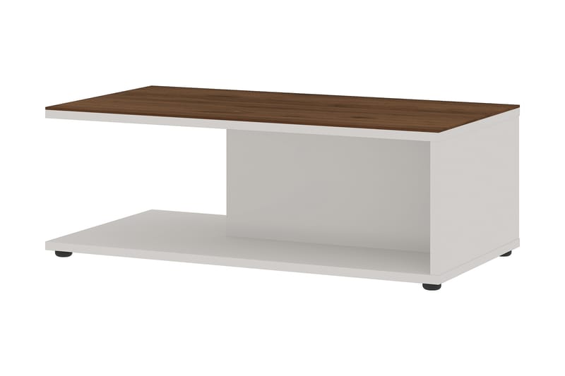 Ademuz Soffbord 109 cm med Förvaring Hylla på Hjul - Valnötsbrun/Vit - Möbler - Bord & matgrupper - Soffbord