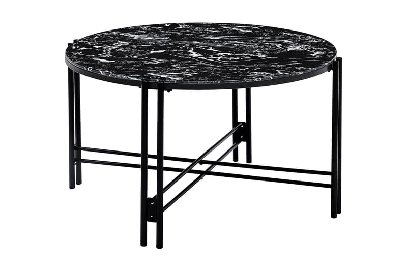 Alvahe Soffbord 100 cm Runt - Glas/Vit/Svart - Möbler - Bord & matgrupper - Soffbord