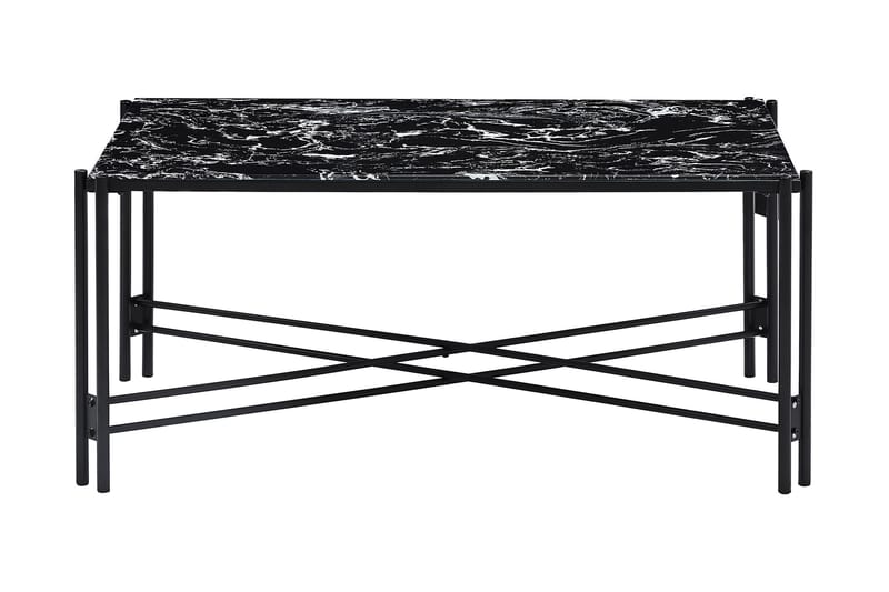 Alvahe Soffbord 120 cm - Glas/Vit/Svart - Möbler - Bord & matgrupper - Soffbord