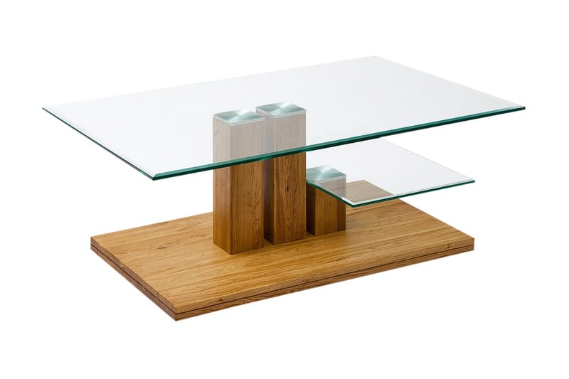 Amaltheia Soffbord - Ek/Klart Glas - Möbler - Bord & matgrupper - Soffbord