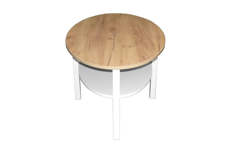 Ameli Soffbord 120 cm Ovalt med Förvaring Hylla - Ekfanér/Vit/Brun - Möbler - Bord & matgrupper - Soffbord