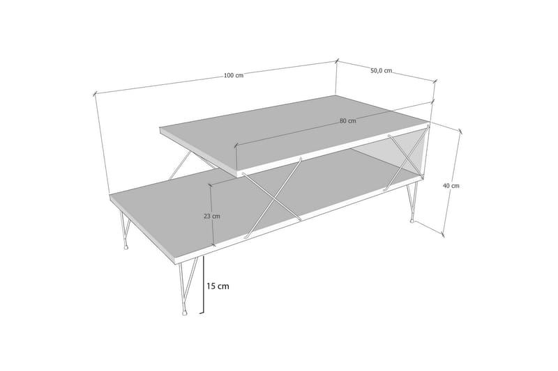 Artenay Soffbord 100 cm - Natur/Svart - Möbler - Bord & matgrupper - Soffbord