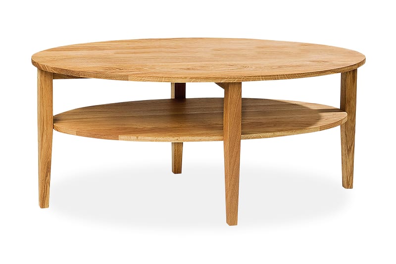 Avesta Soffbord 120 cm Ovalt med Förvaring Hylla - Oljad Ek - Möbler - Bord & matgrupper - Soffbord