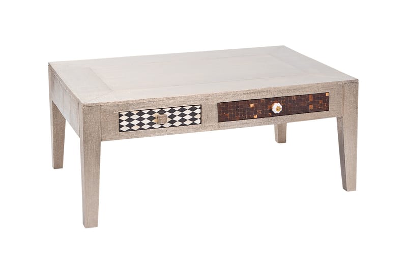 Azalea Soffbord 110 cm med Förvaring Lådor - Mangoträ/Ljusgrå - Möbler - Bord & matgrupper - Soffbord
