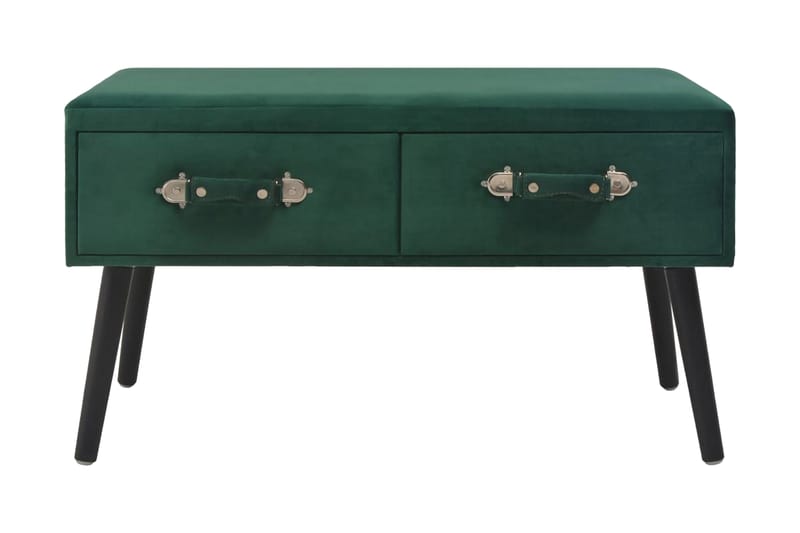 Bänk med lådor 80 cm grön sammet - Grön - Möbler - Bord & matgrupper - Soffbord