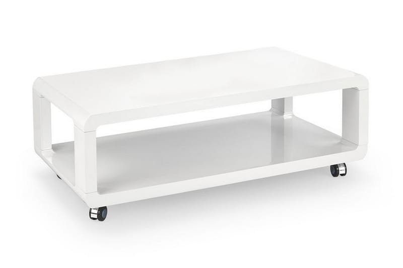 Bartel Soffbord 105 cm med Förvaring Hylla på Hjul - Vit - Möbler - Bord & matgrupper - Soffbord