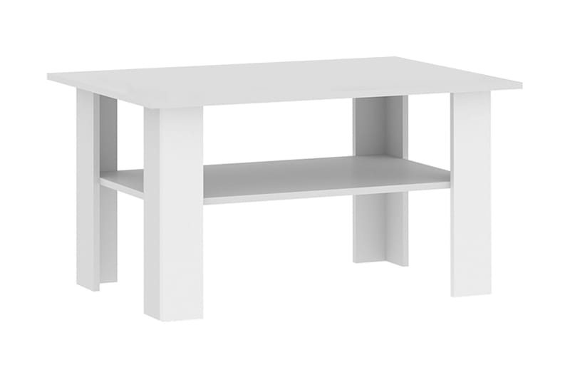 Basici Soffbord 90 cm med Förvaring Hylla - Vit - Möbler - Bord & matgrupper - Avlastningsbord - Sängbord & nattduksbord