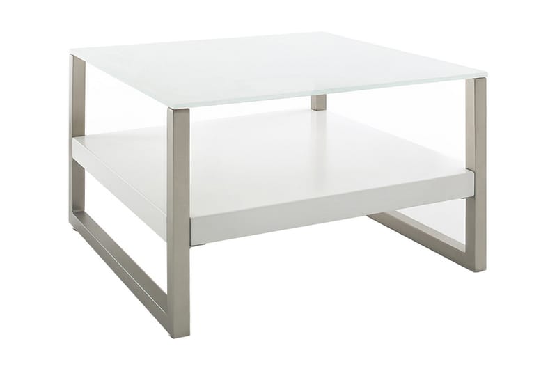 Baveno Soffbord 65 cm med Förvaring Hylla - Glas/Vit/Krom - Möbler - Bord & matgrupper - Soffbord