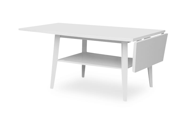 Beteby Förlängningsbart Soffbord 90 cm med Förvaring Hylla - Vit - Möbler - Bord & matgrupper - Soffbord
