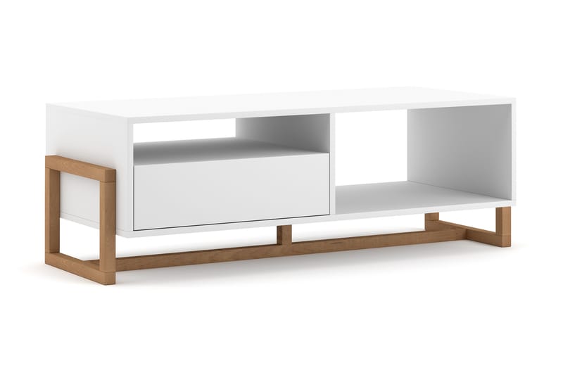 Braco Soffbord 119 cm - Vit/Natur - Möbler - Bord & matgrupper - Soffbord