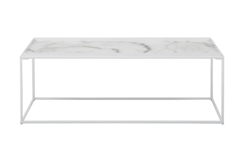 Burwick Soffbord 122 cm Marmormönster - Glas/Vit/Svart - Möbler - Bord & matgrupper - Soffbord