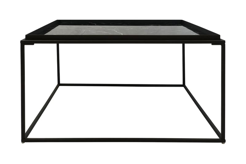 Burwick Soffbord 80 cm Marmormönster Kvadratisk - Svart - Möbler - Bord & matgrupper - Soffbord