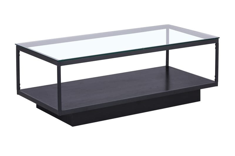 Choire Soffbord 125 cm med Förvaring Hylla - Glas/Brun/Svart - Möbler - Bord & matgrupper - Soffbord