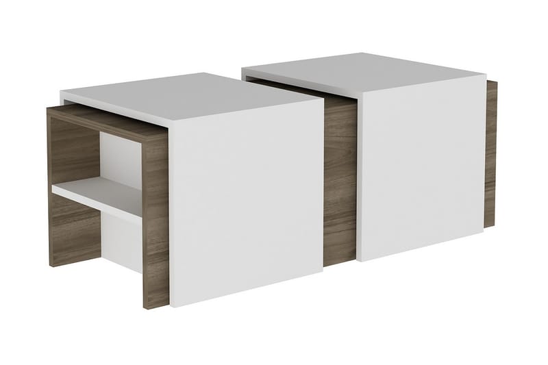 Colsch Satsbord 120 cm med Förvaring Hyllor 3 Bord - Valnötsbrun/Vit - Möbler - Bord & matgrupper - Avlastningsbord & sidobord - Satsbord