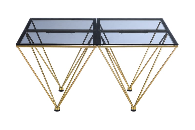 Crystal Soffbord 80 cm - Rökfärgat glas/Mässing - Möbler - Bord & matgrupper - Soffbord