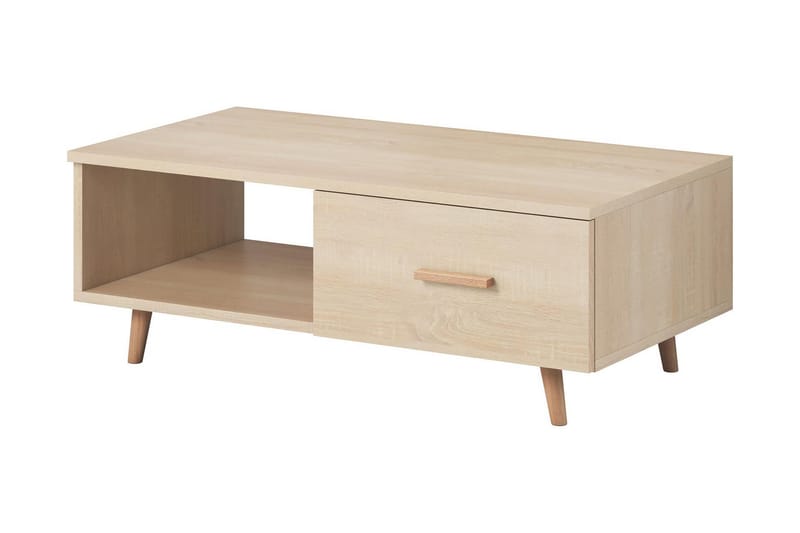 Danderyd Soffbord 110 cm med Förvaring Hylla + Låda - Natur/Trä - Möbler - Bord & matgrupper - Soffbord