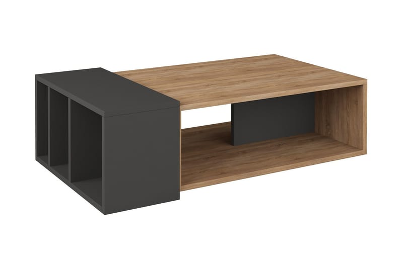 Decorta Soffbord 102 cm med Förvaring Hylla - Ekfärg/Mörkgrå - Möbler - Bord & matgrupper - Soffbord