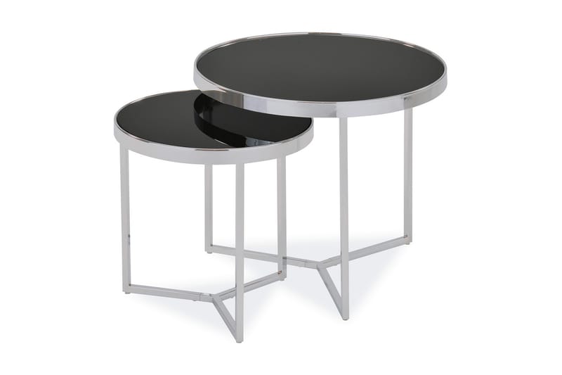 Delian Satsbord Runt - Glas/Silver - Möbler - Bord & matgrupper - Avlastningsbord - Satsbord