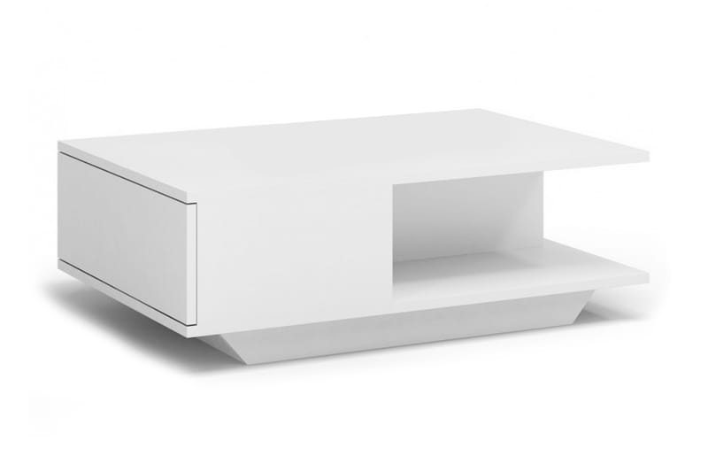 Denverse Soffbord 90 cm med Förvaring Hylla + Lucka - Vit - Möbler - Bord & matgrupper - Soffbord