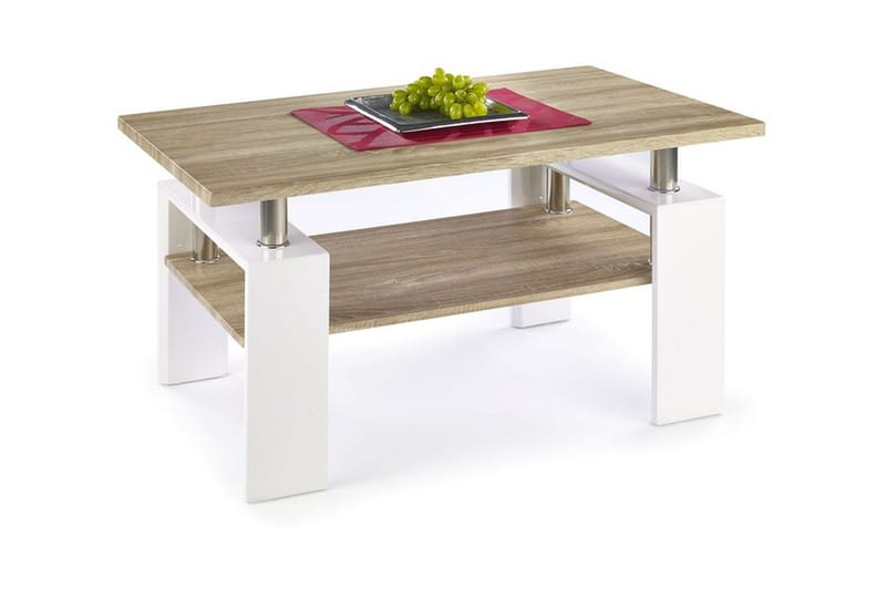 Diana Soffbord 110 cm med Förvaring Hylla - Ekfärg/Vit - Möbler - Bord & matgrupper - Soffbord