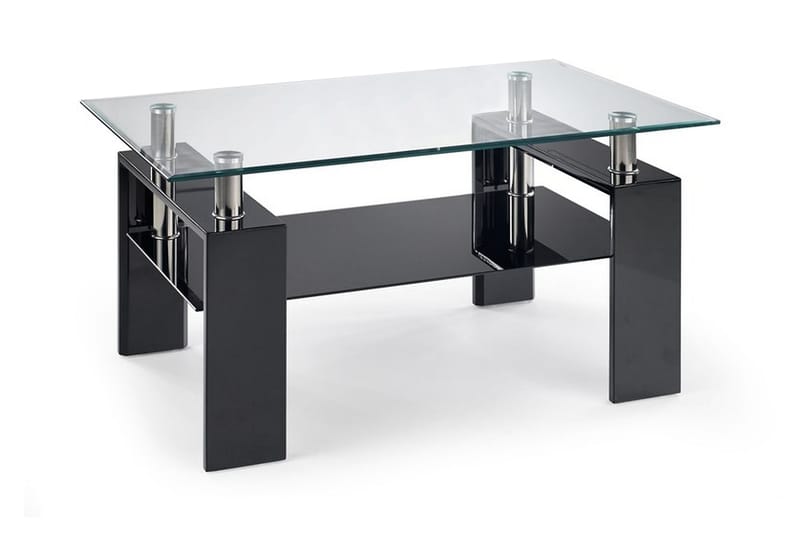 Diana Soffbord 110 cm med Förvaring Hylla - Glas/Svart - Möbler - Bord & matgrupper - Soffbord